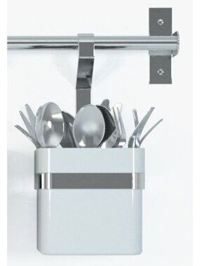 Ikea GRUNDTAL 802.197.21 Hanging Kitchen Covered Holder White Storage NEW